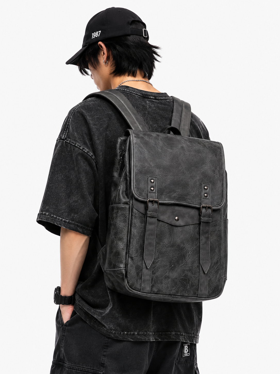 Leather imp backpack